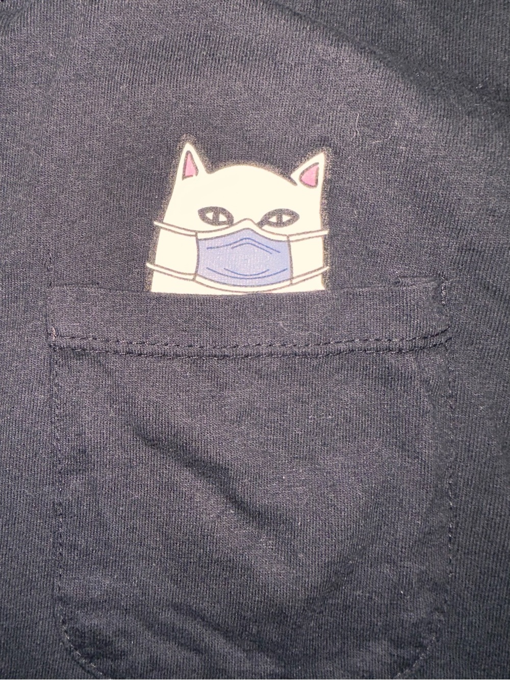 Men’s Small RIPNDIP Nermaphobe Black Pocket Cat Graphic Short Sleeve Shirt